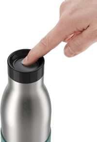 Sticlă de apă din oțel inoxidabil Emsa Bludrop 0,5L, 100% etanșă, menținere la rece 24 de ore - 0,5L, Turcoaz, sticlă cu manșon de protecție 6