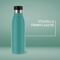 Nerezová termoska na pitie Emsa Bludrop Colour 0,7 litra, petrolejovo modrá, pitie z 360°, 12 h teplá, 24 h studená, nepriepustný uzáver Quick-Press 5