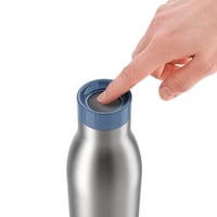 Nerezová termo fľaša Emsa Bludrop Eco 0,7 l modrá, uzáver Quick-Press, 12 h teplá, 24 h studená, vhodná do umývačky riadu, nepriepustná 6