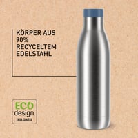 Nerezová termo fľaša Emsa Bludrop Eco 0,7 l modrá, uzáver Quick-Press, 12 h teplá, 24 h studená, vhodná do umývačky riadu, nepriepustná 5