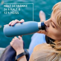 Emsa Bludrop N31103 izolirana boca od nehrđajućeg čelika 0,5 litara plava s Quick-Press zatvaračem, 360° iskustvo pijenja, 12h toplo, 24h hladno, perivo u perilici posuđa 4