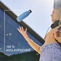 Emsa Bludrop N31103 izolirana boca od nehrđajućeg čelika 0,5 litara plava s Quick-Press zatvaračem, 360° iskustvo pijenja, 12h toplo, 24h hladno, perivo u perilici posuđa 2