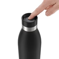 Emsa Bludrop N31120 Termos boca od nehrđajućeg čelika 1 litra crna - 100% nepropusna, Quick-Press zatvarač, pijenje pod kutom od 360°, 20h toplo, 40h hladno 6