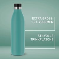 Emsa Bludrop N31121 1L Termosz Palack, 100% Vízhatlan, Rozsdamentes Acél - 1000 fluid ounces, Petrol, Colour drinking bottle 5