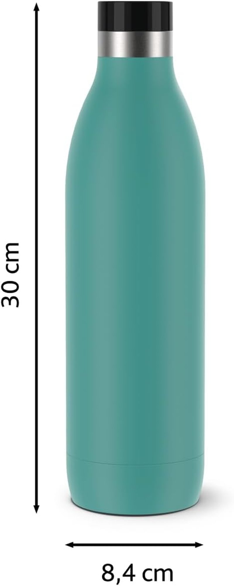 Emsa Bludrop N31121 1L Termosz Palack, 100% Vízhatlan, Rozsdamentes Acél - 1000 fluid ounces, Petrol, Colour drinking bottle