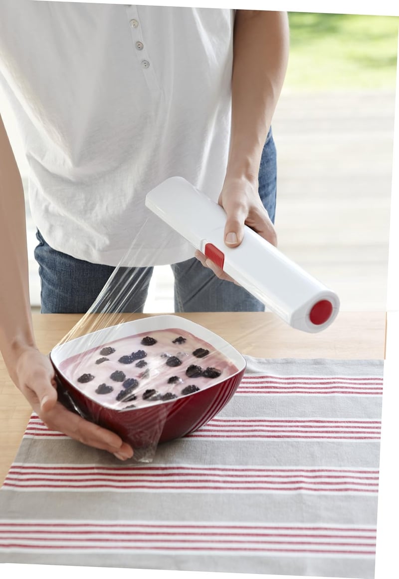 Emsa Click & Cut WC papír tartó, fehér-piros műanyag - 33,00 cm, White/Red
