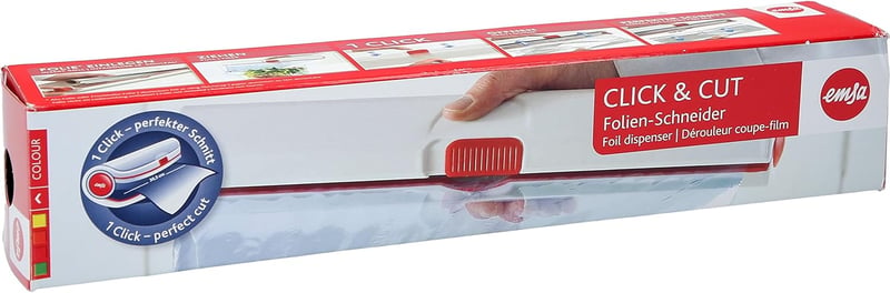 Emsa Click & Cut WC papír tartó, fehér-piros műanyag - 33,00 cm, White/Red