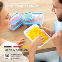 Dóza na potraviny Emsa Clip & Close s vekom, 10,6 l, priehľadná/modrá, nepriepustná, vhodná do mikrovlnnej rúry a umývačky riadu, vhodná do mrazničky 4