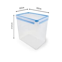 Dóza na potraviny Emsa Clip & Close s vekom, 10,6 l, priehľadná/modrá, nepriepustná, vhodná do mikrovlnnej rúry a umývačky riadu, vhodná do mrazničky 8
