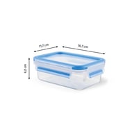 Set posuda za čuvanje hrane EMSA Clip & Close N10312, 3 x 0,55 L, 100% nepropusne, pogodne za perilicu posuđa, mikrovalnu pećnicu i zamrzivač, prozirne/plave 8