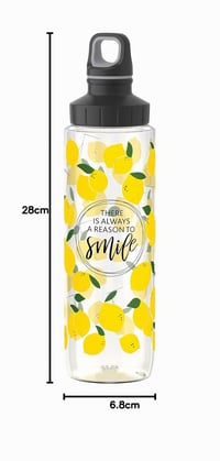 Bidon Emsa Drink2Go Tritan N30313, 0,7 litri, cu capac cu șurub, 100% etanș, lavabil în mașina de spălat vase, Smile, Transparent/Galben 7
