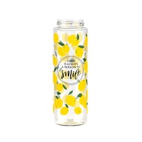 Bidon Emsa Drink2Go Tritan N30313, 0,7 litri, cu capac cu șurub, 100% etanș, lavabil în mașina de spălat vase, Smile, Transparent/Galben 2