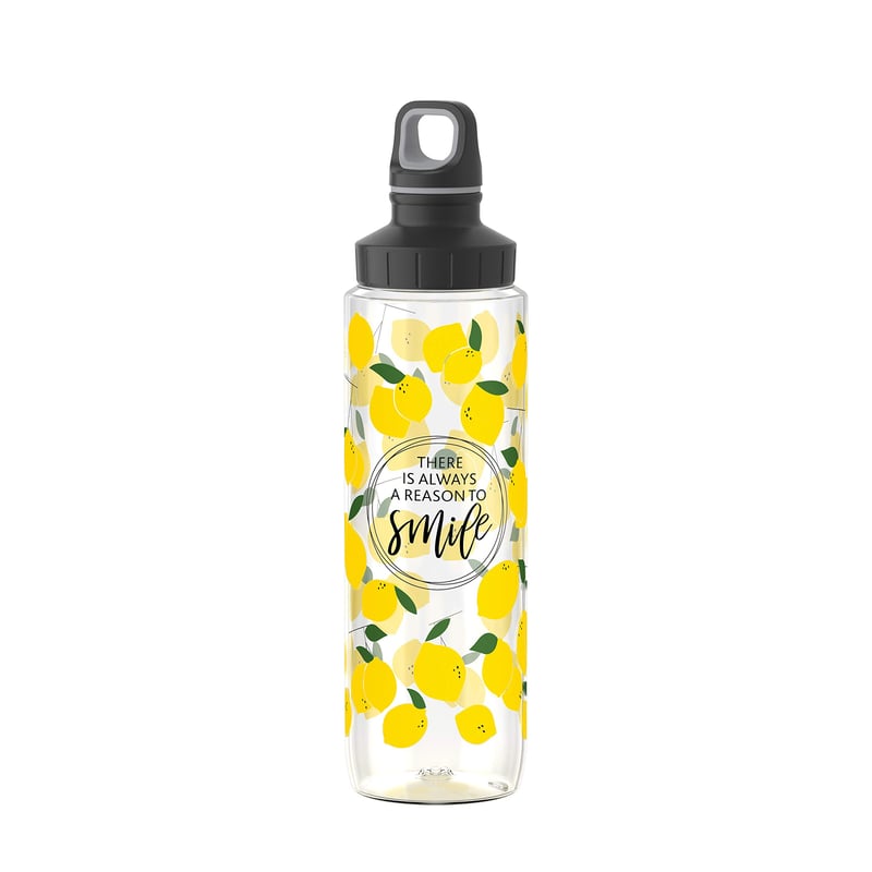Bidon Emsa Drink2Go Tritan N30313, 0,7 litri, cu capac cu șurub, 100% etanș, lavabil în mașina de spălat vase, Smile, Transparent/Galben