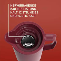 Emsa Motiva 1 literes termoszkancsó, 12 óra meleg, 24 óra hideg, gyorsnyitás, bordó - Wine Red 7