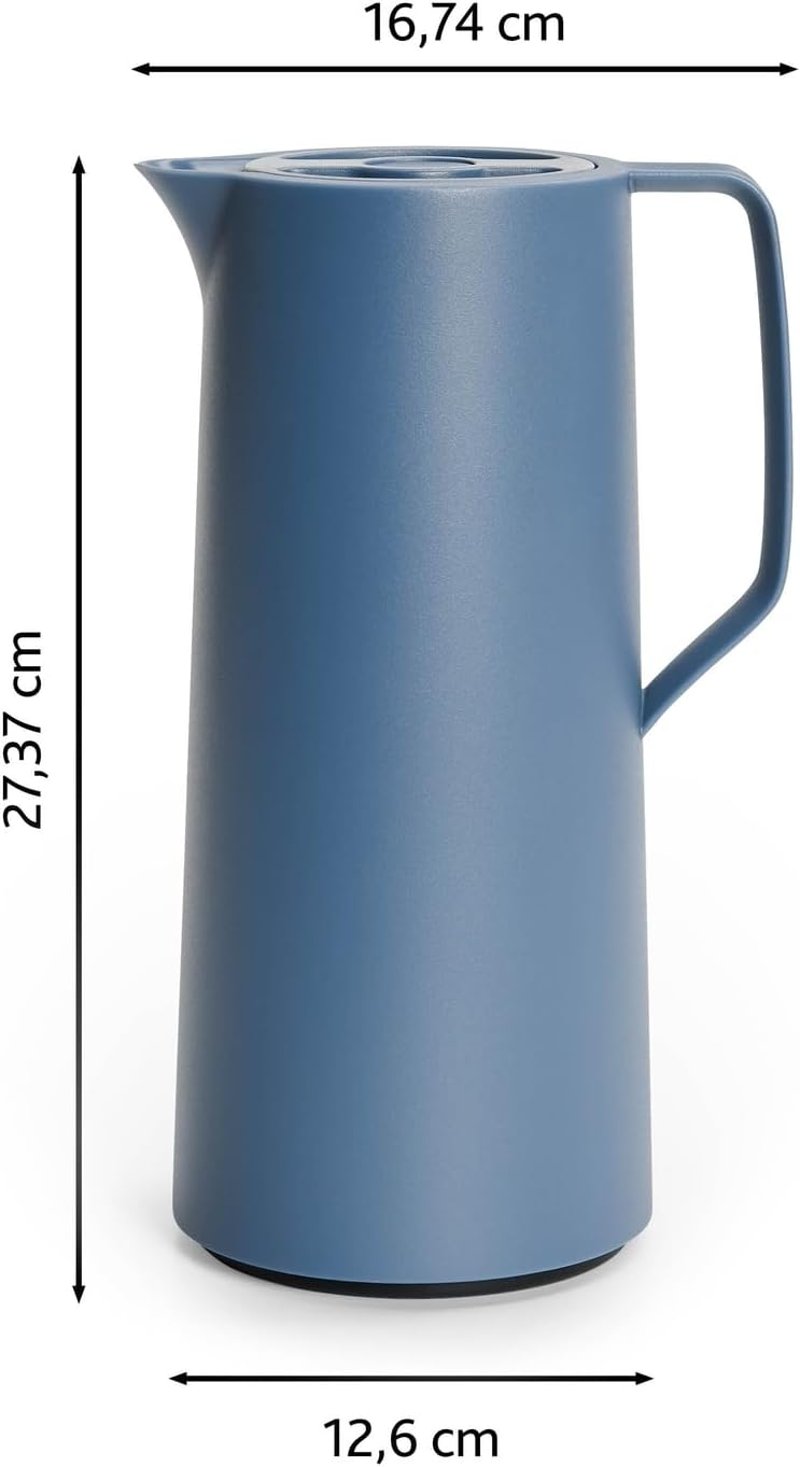 Emsa Motiva 1 literes termoszkancsó, 12 órás meleg, 24 órás hideg, Nordic design - North Blue