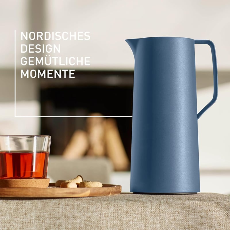 Emsa Motiva 1 literes termoszkancsó, 12 órás meleg, 24 órás hideg, Nordic design - North Blue