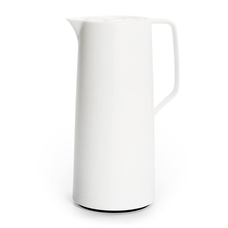 Termos Emsa Motiva N41704, 1 liter, uzáver Quick-Press, 12 hodín teplý, 24 hodín studený, sklenená vložka, biely, škandinávsky dizajn, vyrobený v Nemecku
