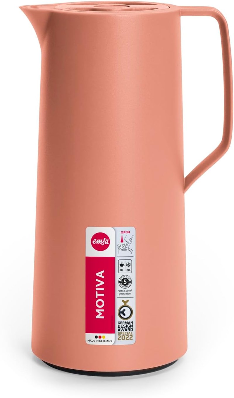 Emsa Motiva Termosz 1L Terrakotta Üvegpalack Gyorscsatos Zárral - Terracotta