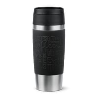Cestovný hrnček Emsa N20202 Travel Mug Classic, 0,36 litra, čierny, nerezová oceľ, komfortný skrutkovací uzáver, 360° otvor na pitie, nepriepustný, vhodný do umývačky riadu 1