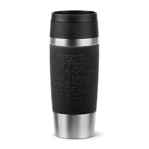 Emsa N20202 Travel Mug Classic termos boca 0,36 litara crna nehrđajući čelik, udoban čep na navoj, otvor za piće od 360°, nepropusna, perivo u perilici posuđa