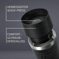 Cestovný hrnček Emsa N20202 Travel Mug Classic, 0,36 litra, čierny, nerezová oceľ, komfortný skrutkovací uzáver, 360° otvor na pitie, nepriepustný, vhodný do umývačky riadu 4