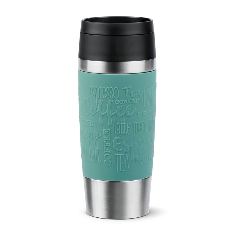 Emsa N20210 Travel Mug Classic termoska 0,36 litra, benzínová modrá, nehrdzavejúca oceľ, 360° pitný otvor, nepriepustná, vhodná do umývačky riadu