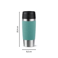 Emsa N20210 Travel Mug Classic termoska 0,36 litra, benzínová modrá, nehrdzavejúca oceľ, 360° pitný otvor, nepriepustná, vhodná do umývačky riadu 9