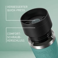Emsa N20210 Travel Mug Classic termoska 0,36 litra, benzínová modrá, nehrdzavejúca oceľ, 360° pitný otvor, nepriepustná, vhodná do umývačky riadu 4