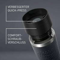 Emsa N20220 utazó termosz 0,5L rozsdamentes acél fekete - Black, Comfort closure 5