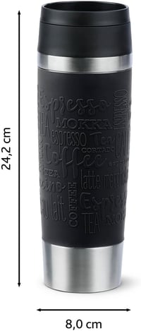 Emsa N20220 utazó termosz 0,5L rozsdamentes acél fekete - Black, Comfort closure 9