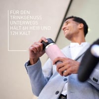 Emsa N20224 utazó termosz 0,5L rozsdamentes acél, 6 óra meleg, 12 óra hideg, pasztell rózsaszín - Pastel Pink, Comfort closure 4