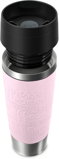 Emsa N20224 utazó termosz 0,5L rozsdamentes acél, 6 óra meleg, 12 óra hideg, pasztell rózsaszín - Pastel Pink, Comfort closure 8