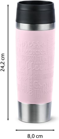 Emsa N20224 utazó termosz 0,5L rozsdamentes acél, 6 óra meleg, 12 óra hideg, pasztell rózsaszín - Pastel Pink, Comfort closure 9