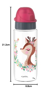 Bidon pentru copii Emsa N30333 Kids Tritan, 0,5 litri, anti-scurgere, model Deer, transparent 6
