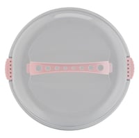 Emsa Prep&Bake Okrúhla nádoba na tortu, priemer 34 cm, s rukoväťou na prenášanie, krájač, priehľadná a ružová, K3268434 2