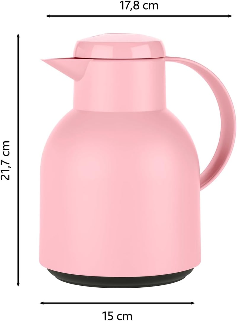 Emsa Samba 1 literes termoszkancsó gyorscsatos porcelánrózsaszín 12h meleg 24h hideg - 2-1 L, Powder Pink
