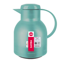 Emsa Samba 505719 Termos vrč, 1 litra, zatvaranje na pritisak (Quick Press), staklena unutrašnjost, 12h toplo i 24h hladno, prozirno/puder zelena, proizvedeno u Njemačkoj 10