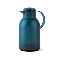Termoska Emsa Samba 1,5 l, uzáver Quick Press, sklenená vložka, 12 h teplé a 24 h studené, priehľadná/oceánska modrá 1