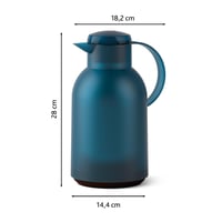 Termoska Emsa Samba 1,5 l, uzáver Quick Press, sklenená vložka, 12 h teplé a 24 h studené, priehľadná/oceánska modrá 9