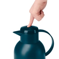 Termoska Emsa Samba 1,5 l, uzáver Quick Press, sklenená vložka, 12 h teplé a 24 h studené, priehľadná/oceánska modrá 6