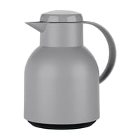 Cană Termos Emsa Samba N4016000, 1 litru, închidere Quick Press, 100% etanșă, 12h cald și 24h rece, interior din sticlă, gri piatră 1