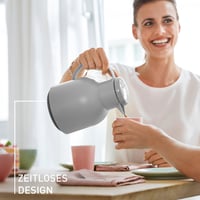 Cană Termos Emsa Samba N4016000, 1 litru, închidere Quick Press, 100% etanșă, 12h cald și 24h rece, interior din sticlă, gri piatră 5