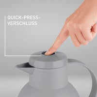 Cană Termos Emsa Samba N4016000, 1 litru, închidere Quick Press, 100% etanșă, 12h cald și 24h rece, interior din sticlă, gri piatră 4