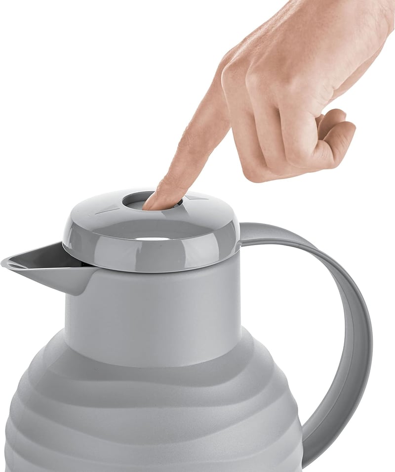 Emsa Samba termosz 1 literes gyorscsatos kávékanna 12 órás meleg tartás - 1000 fluid ounces, Wave Stone, Single