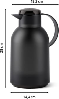 EMSA Samba termosz kanna, kávéforraló, teáskanna, hőtartó bögre - 1,500 ml, Translucent Black, Single 7