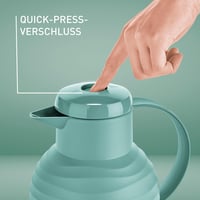 Termos Emsa Samba Wave N4010800, 1 litru, sistem de închidere Quick Press, 100% etanș, interior din sticlă, verde prăfuit, fabricat în Germania 4