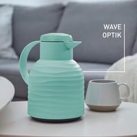 Termos Emsa Samba Wave N4010800, 1 litru, sistem de închidere Quick Press, 100% etanș, interior din sticlă, verde prăfuit, fabricat în Germania 5