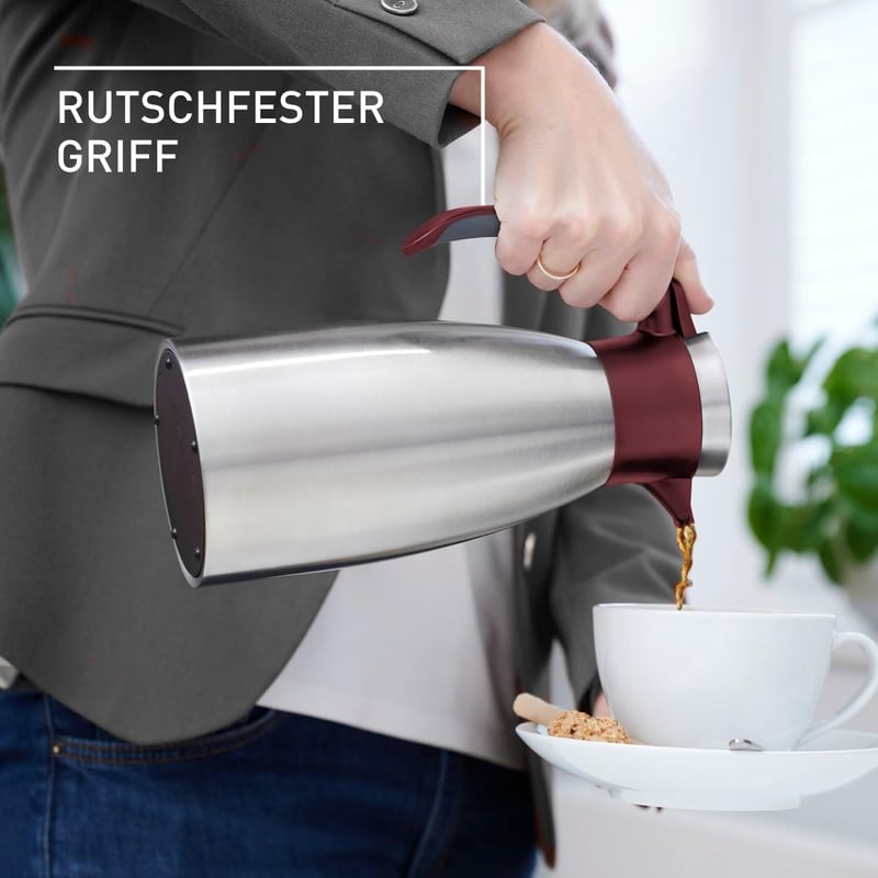 Emsa Soft Grip 1,5L Termoszkancsó Rozsdamentes Acél Bordo