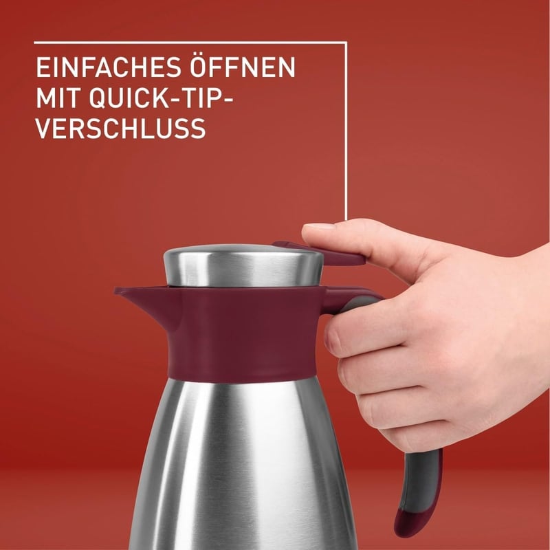 Emsa Soft Grip 1,5L Termoszkancsó Rozsdamentes Acél Bordo
