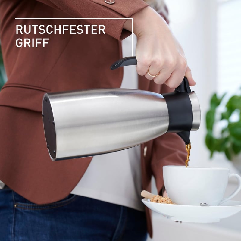 Termos Emsa Soft Grip 1,0 l cu Mâner Moale - 2-1,0 L, Single, Negru